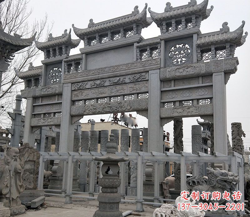 江苏京中领雕塑:牌坊石雕定制