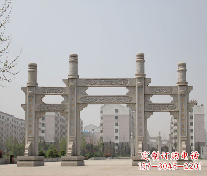江苏上中领雕塑:牌坊石雕定制