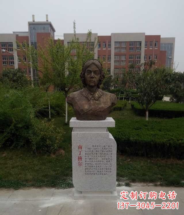 江苏南丁格尔校园名人铜雕：精致细致的雕塑艺术