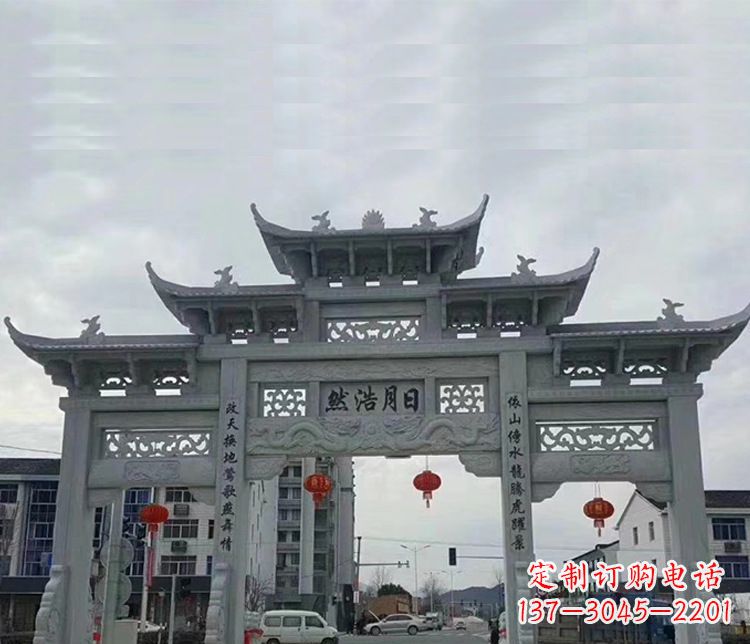 江苏三门五楼石牌坊:精美石雕艺术
