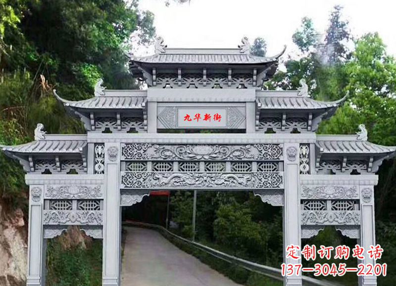 江苏三门五楼石雕牌坊