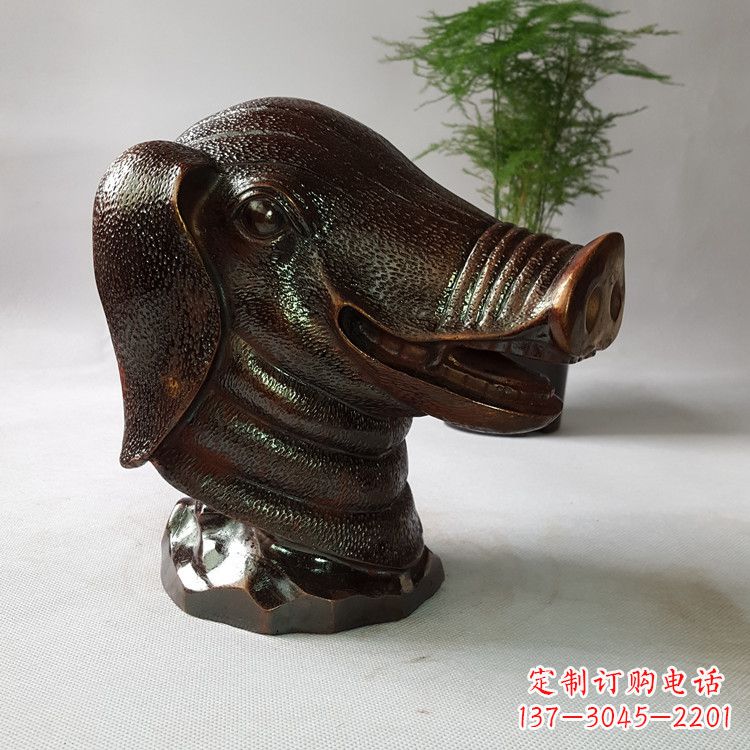 江苏精美完美的生肖猪铜兽首