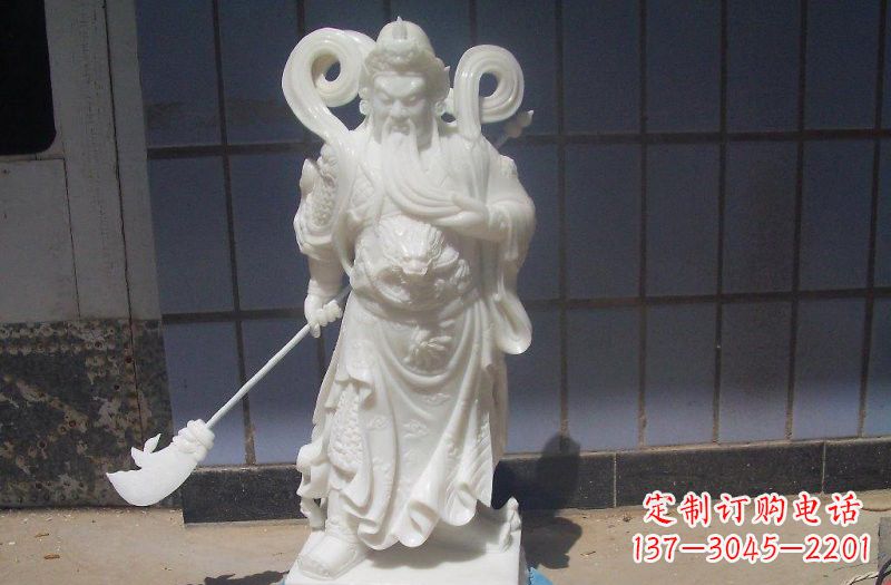 江苏石雕武财神提刀关公