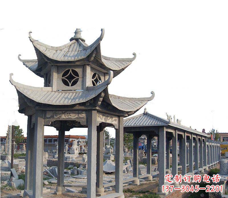 江苏双层仿古凉亭石雕
