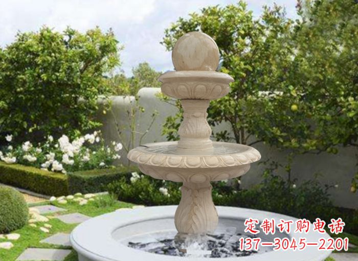 江苏双层风水球喷泉别墅石雕