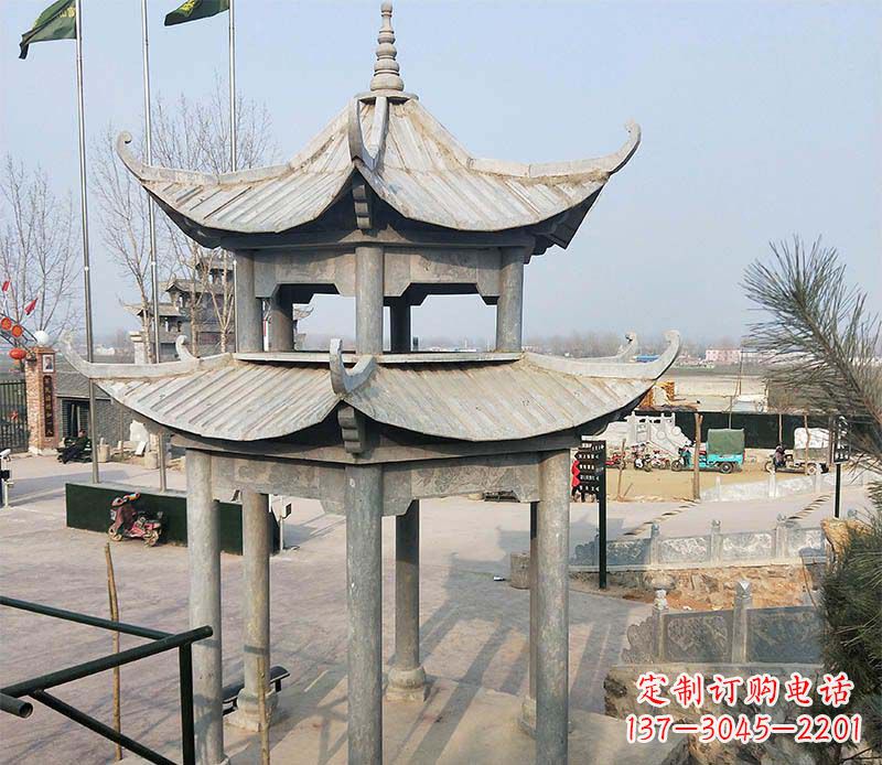 江苏双层户外凉亭石雕