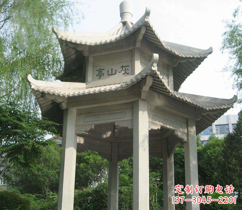 江苏双层石凉亭石雕