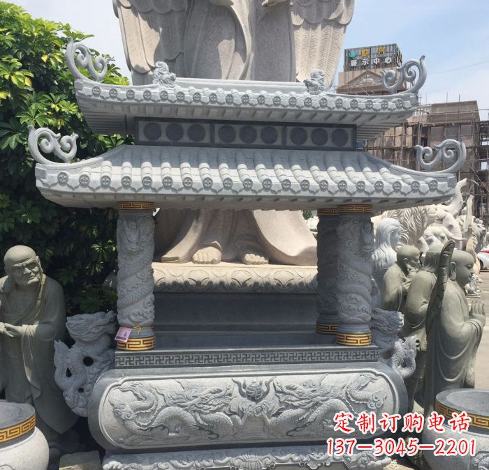 江苏寺庙景观仿古香炉石雕 (2)