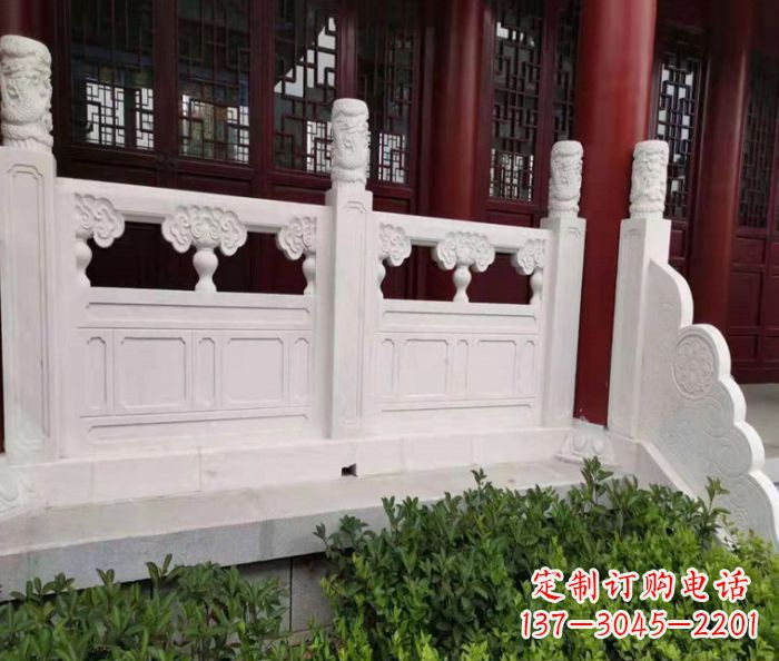 江苏寺庙景观汉白玉石浮雕栏板 (3)