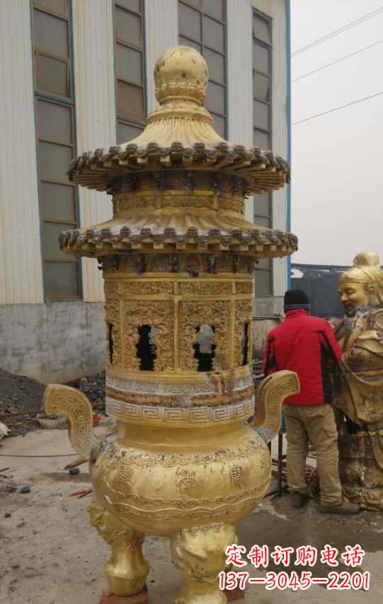 江苏寺庙香炉铜雕塑