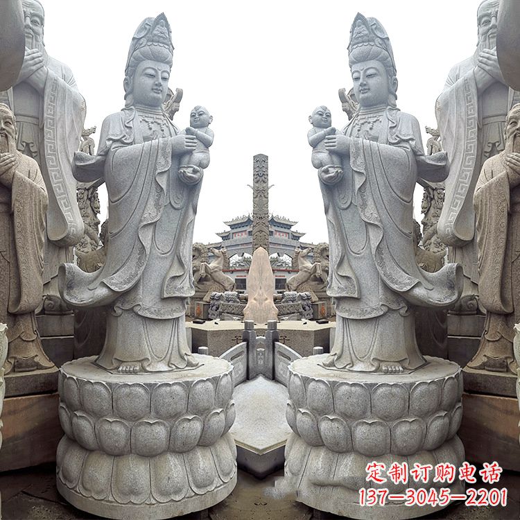 江苏送子观音青石雕塑