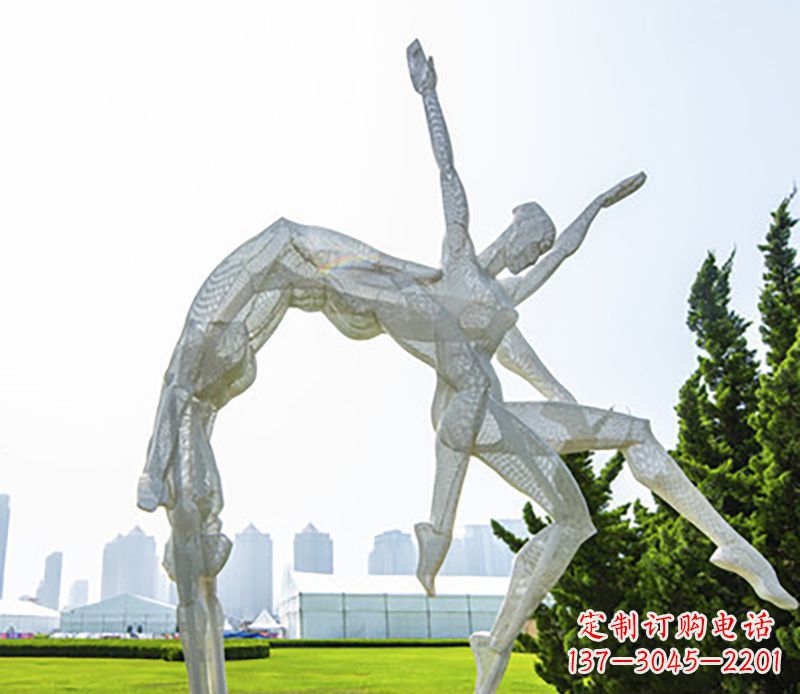 江苏体操运动员不锈钢雕塑