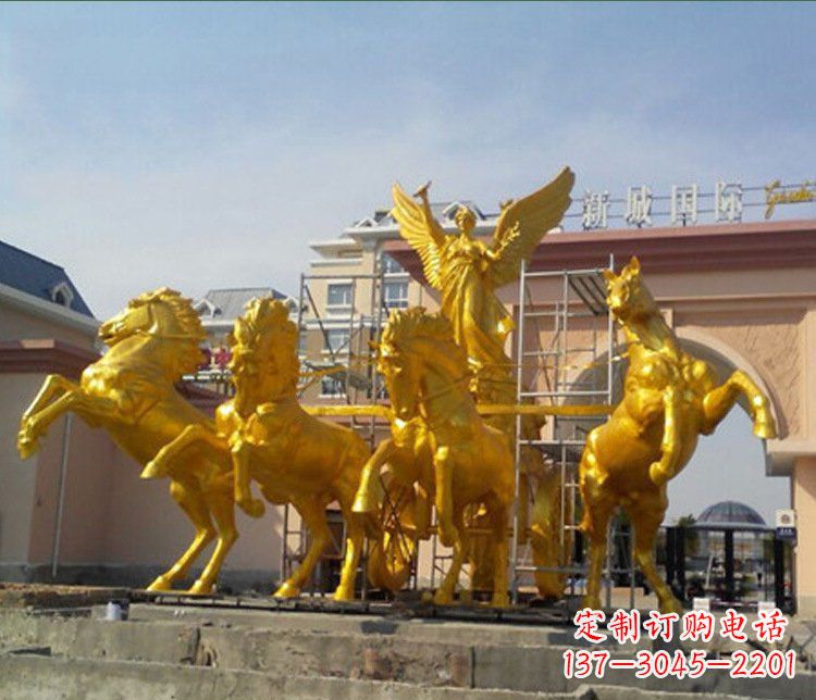 江苏铜雕广场阿波罗战马雕塑