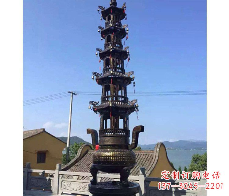 江苏铜雕寺庙大型多层香炉