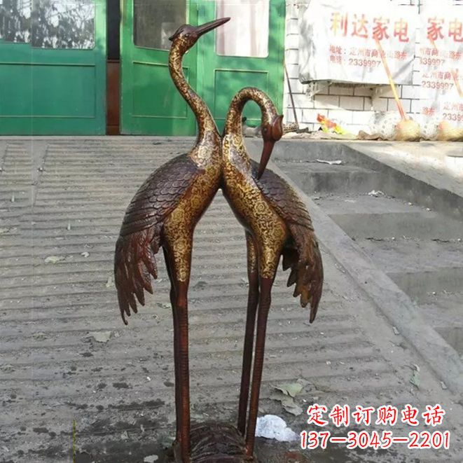 江苏铜雕仙鹤夫妻