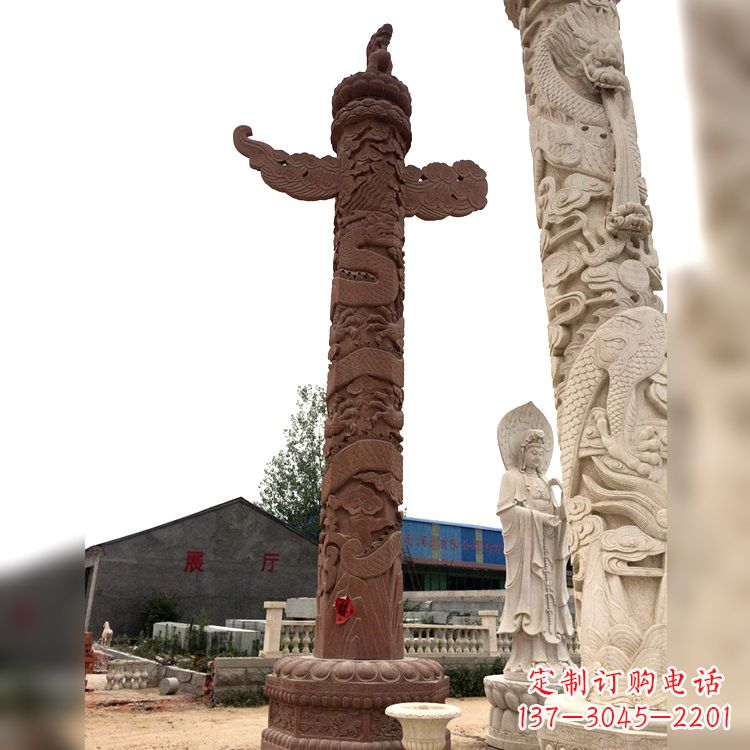 江苏晚霞红华表石柱