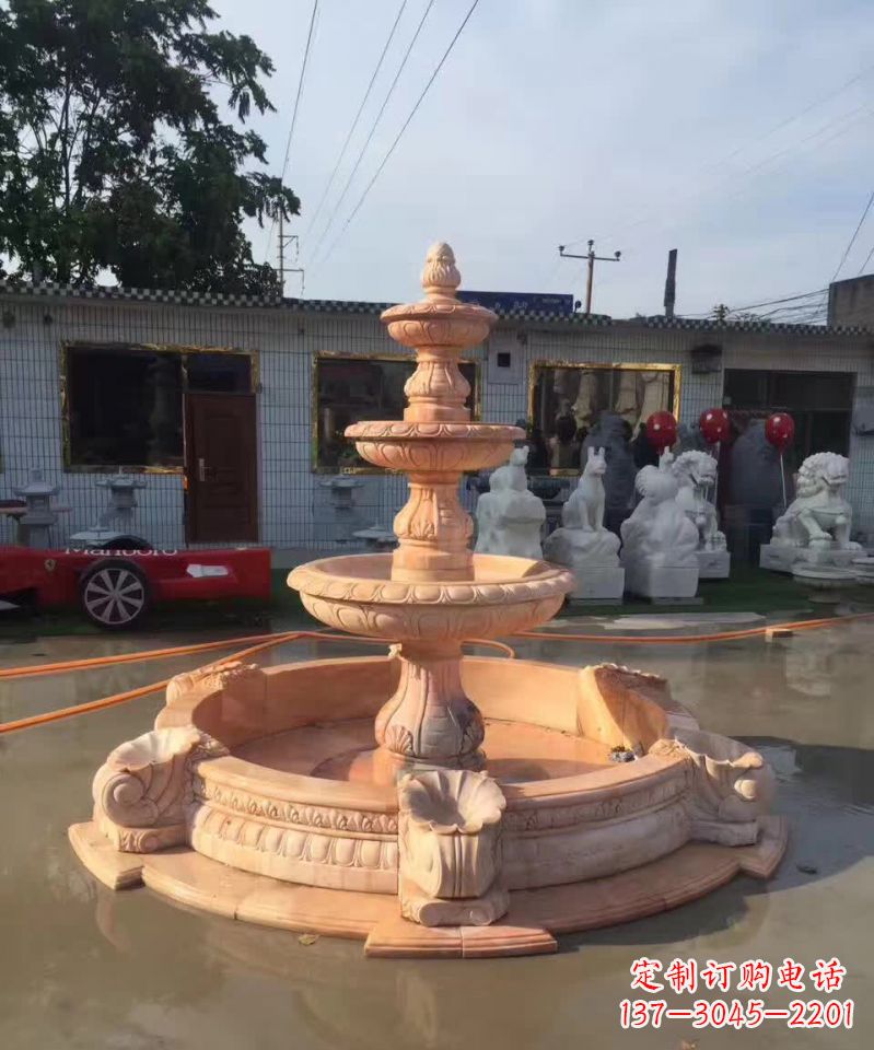 江苏晚霞红欧式流水喷泉