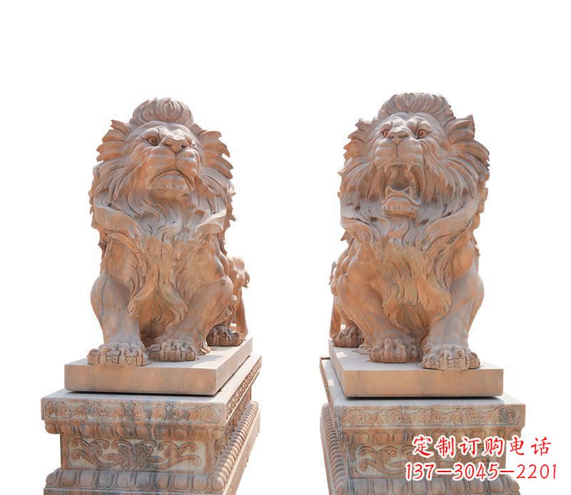 江苏晚霞红欧式狮子雕塑