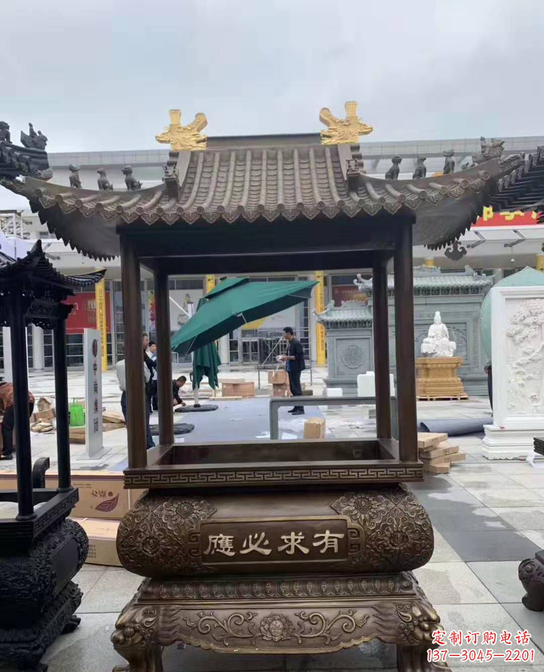 江苏香炉铜雕户外摆件寺庙景观雕塑