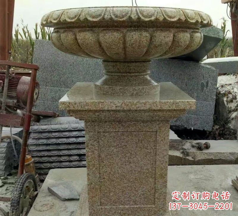 江苏小区花岗岩花盆雕塑