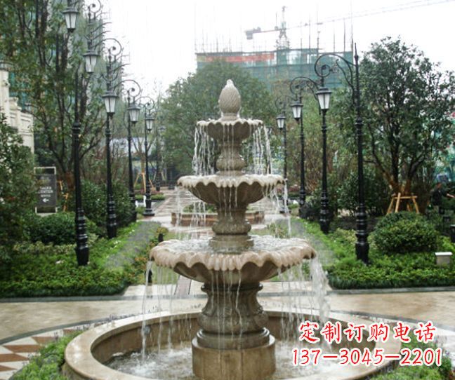 江苏小区景观大理石喷泉石雕 (4)