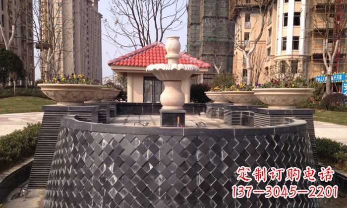 江苏小区景观大理石喷泉石雕 (3)