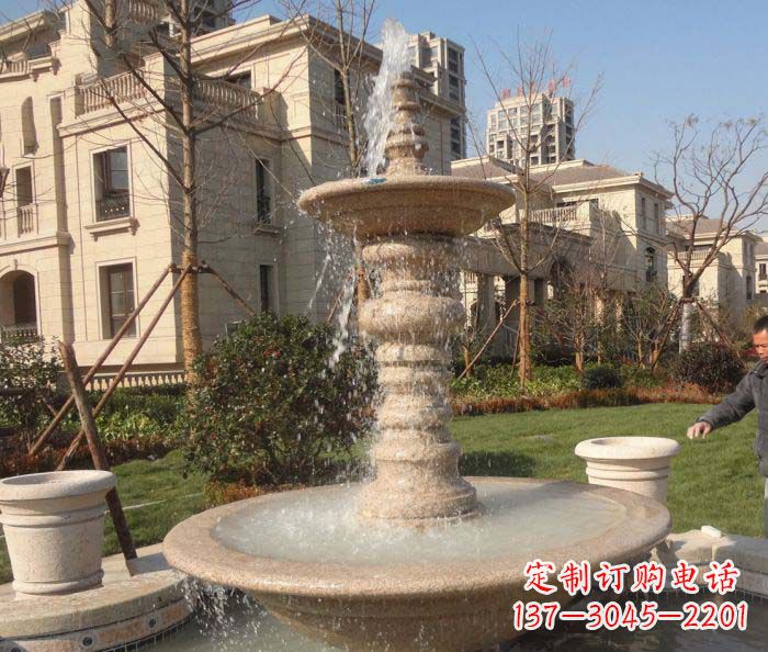江苏小区景观多层喷泉石雕 (2)