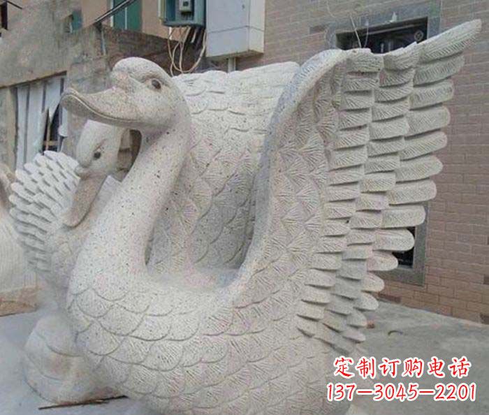 江苏小区景观天鹅石雕喷泉