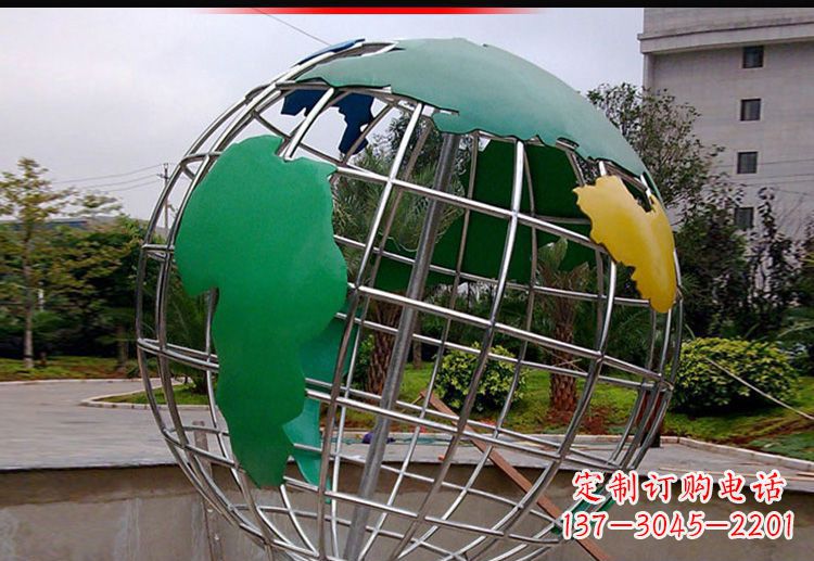 江苏校园不锈钢地球仪造型雕塑