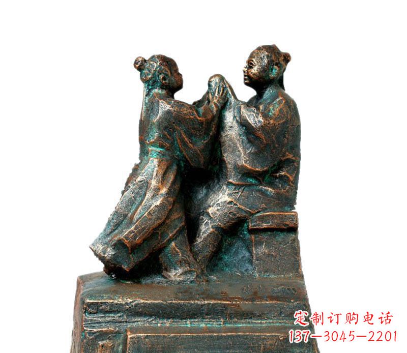 江苏校园古代孔融让梨人物铜雕