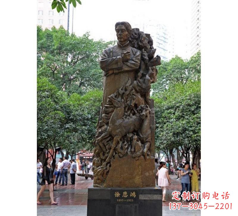 江苏徐悲鸿铜雕