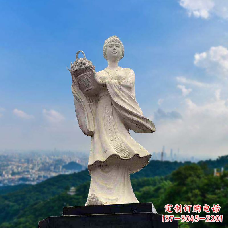 江苏虞姬景观石雕像-景区园林古代美女雕塑