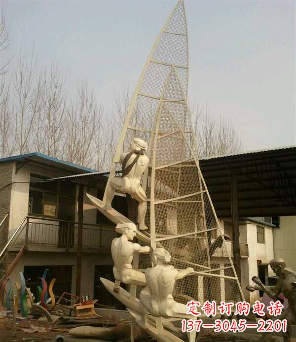 江苏园林不锈钢帆船景观雕塑