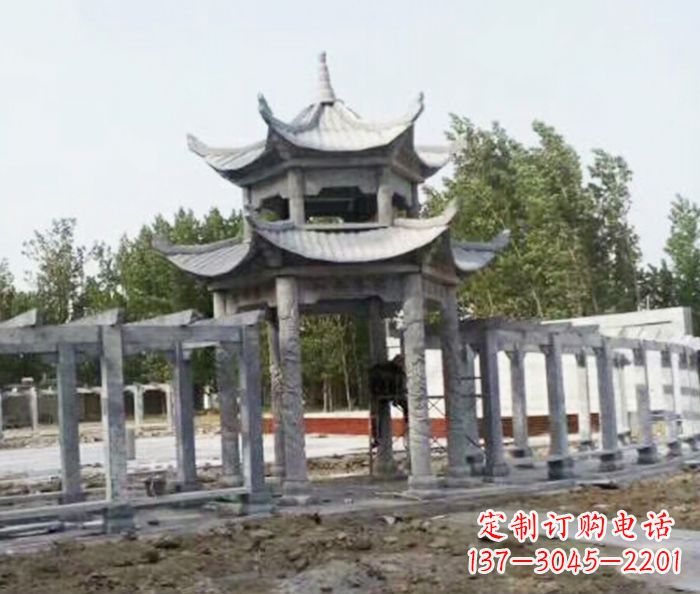 江苏园林景观多层凉亭石雕 (2)