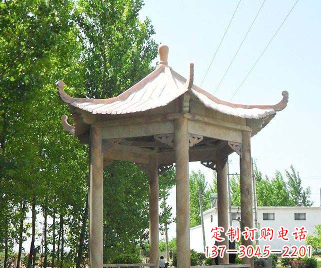 江苏园林景观单层石雕凉亭
