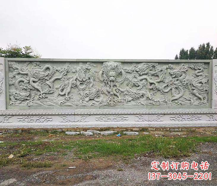 江苏园林九龙壁景观石雕
