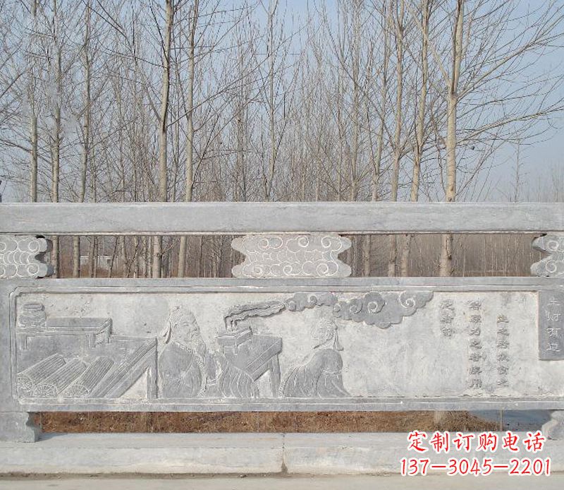 江苏园林石浮雕栏板景观石雕 (3)