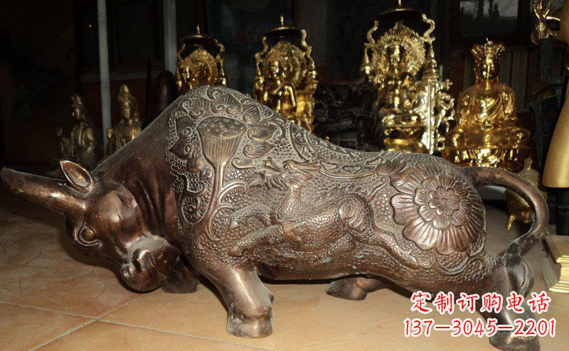 江苏园林拓荒牛景观铜雕
