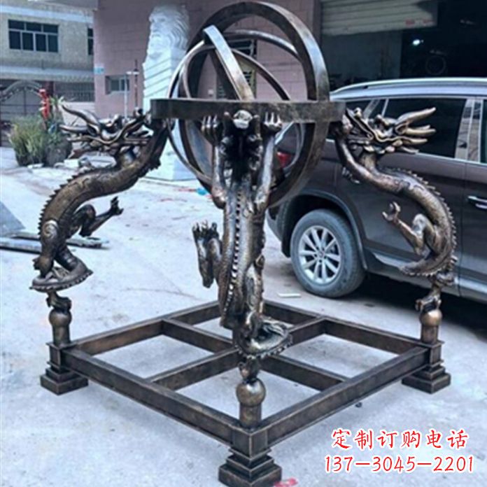 江苏铸铜浑天仪景观雕塑摆件